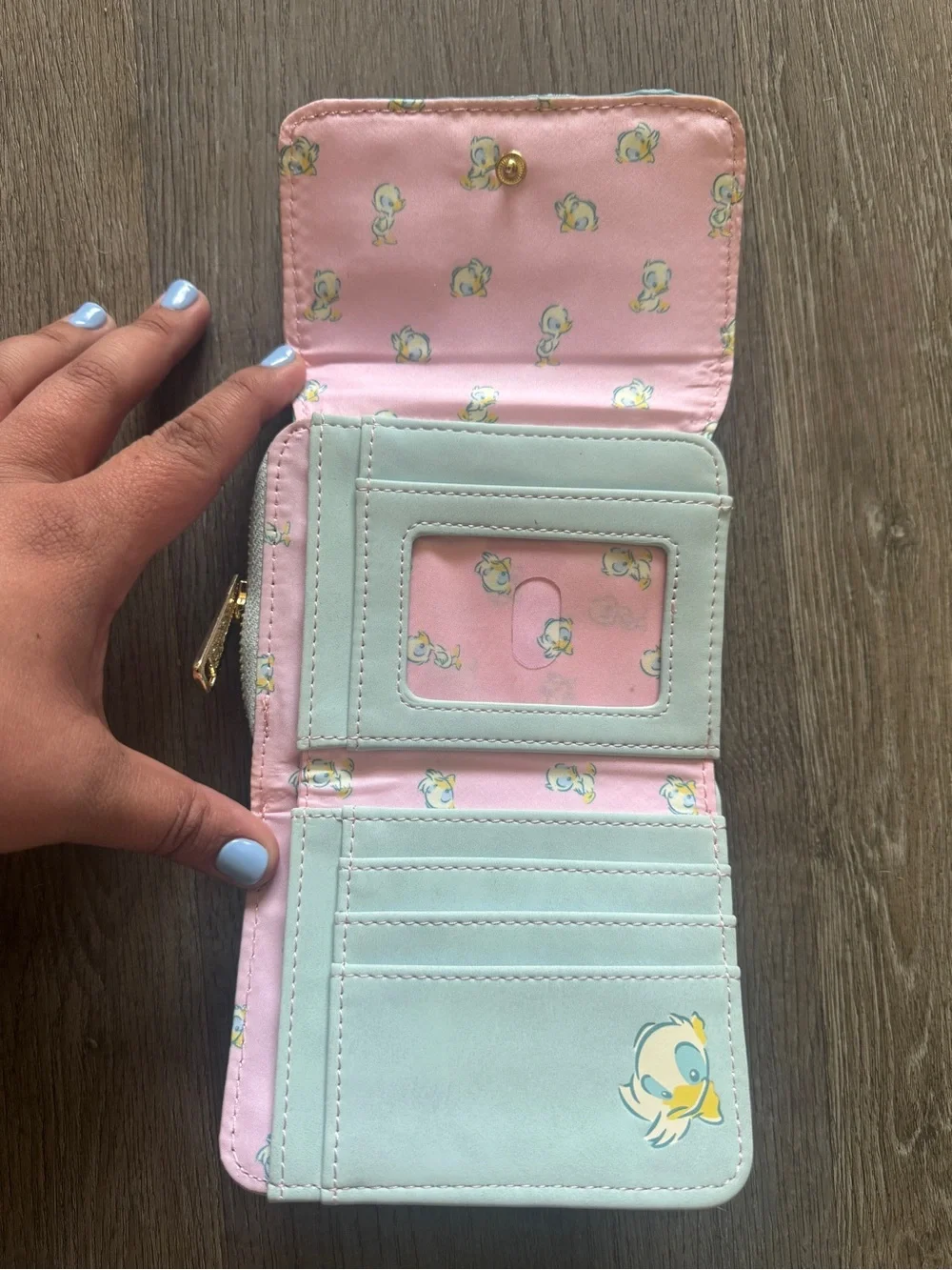 Loungefly Light Blue Stitch Embroidered Zip Wallet